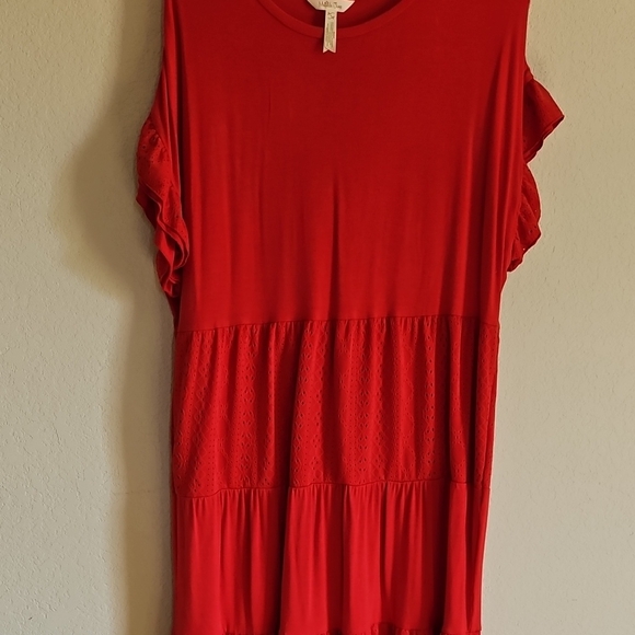 Matilda Jane Dresses & Skirts - Red Ruffle Sleeve Dress